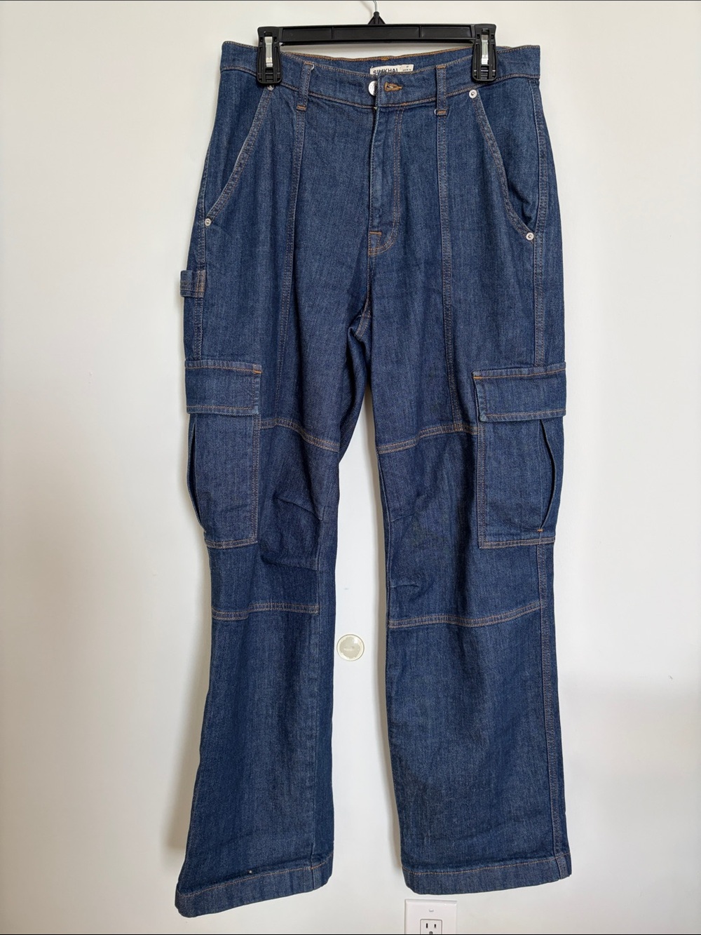 Jonathan Simkai Dark Blue Carpenter Cargo Jeans - Durable Work Denim